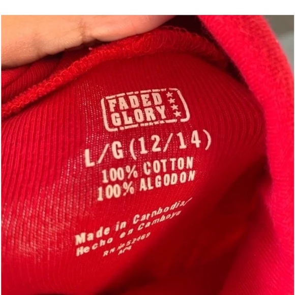 Faded Glory Bold Red Cotton Shirt - Picture 4 of 4
